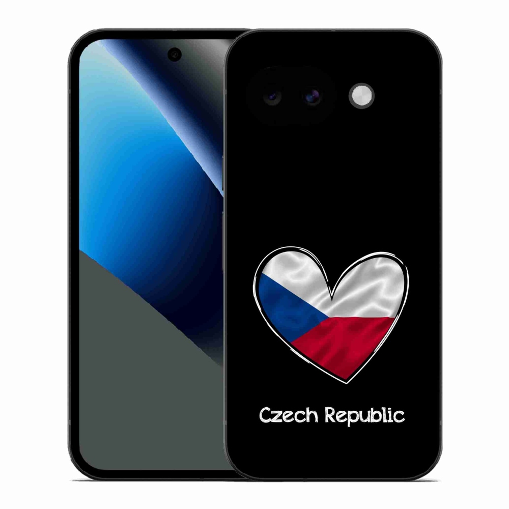 Gélový kryt mmCase na Google Pixel 10a - vlajka srdca čierne pozadie