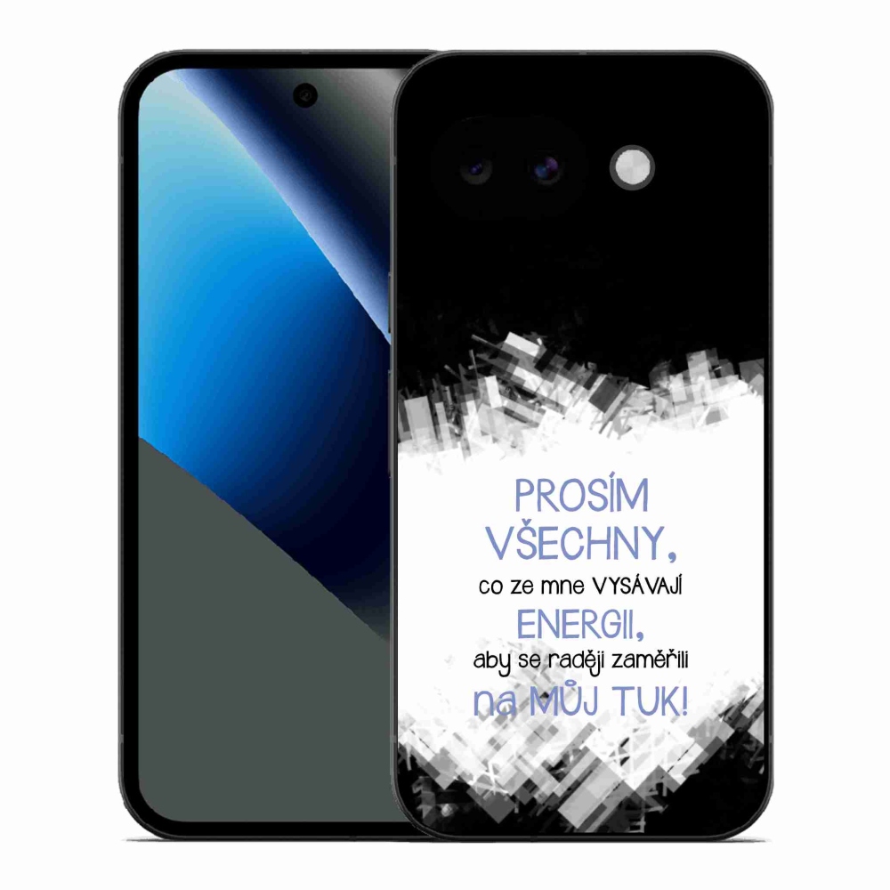 Gélový kryt mmCase na Google Pixel 10a - vtipný text 1 modrý