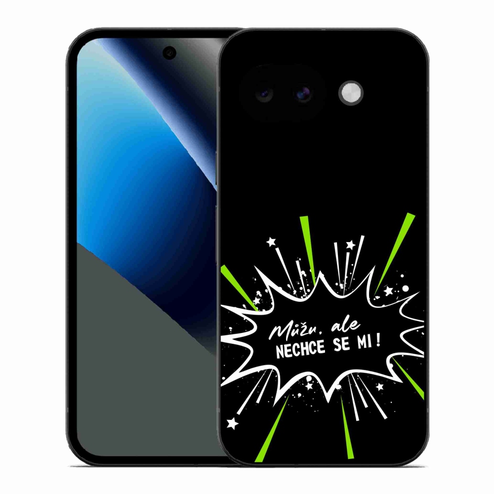 Gélový kryt mmCase na Google Pixel 10a - vtipný text 11 čierne pozadie