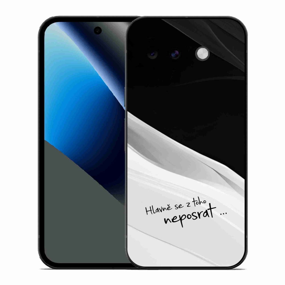 Gélový kryt mmCase na Google Pixel 10a - vtipný text 13 bieločierne pozadie