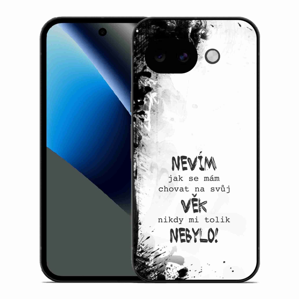 Gélový kryt mmCase na Google Pixel 10a - vtipný text 14 biele pozadie