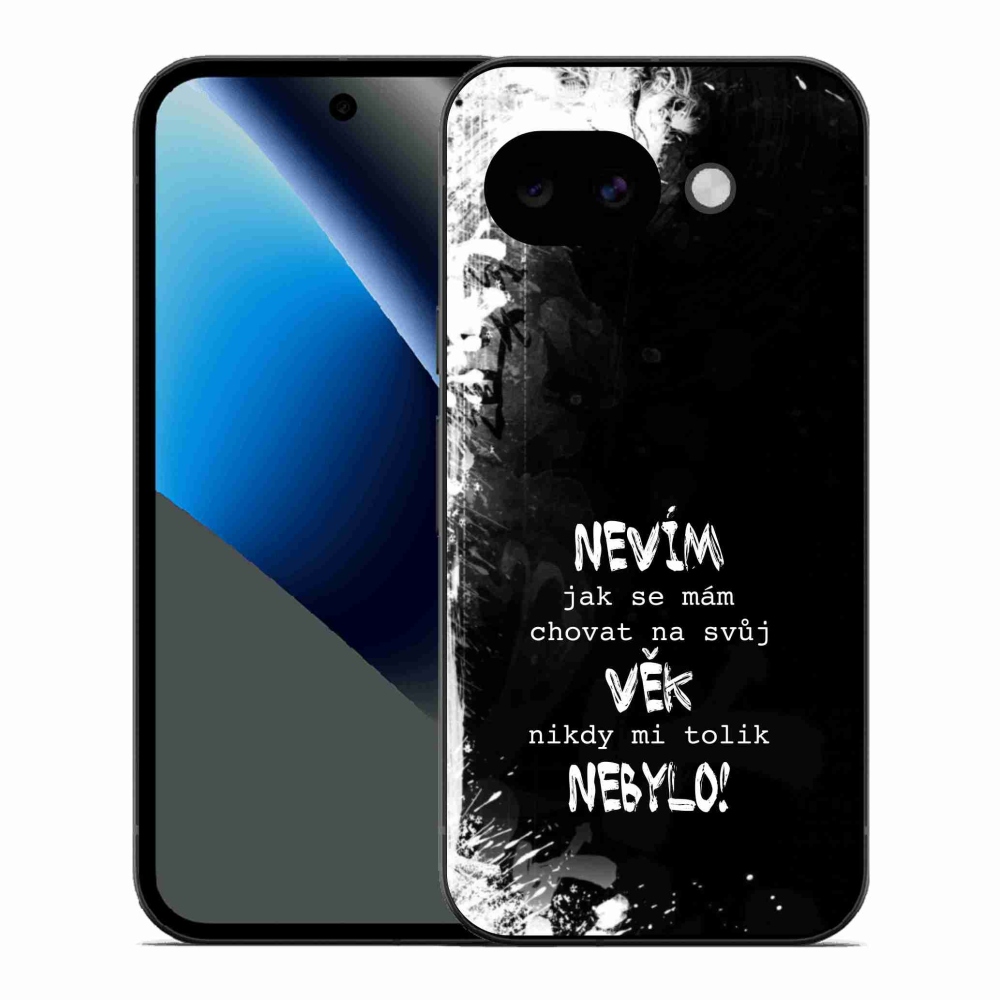 Gélový kryt mmCase na Google Pixel 10a - vtipný text 14 čierne pozadie