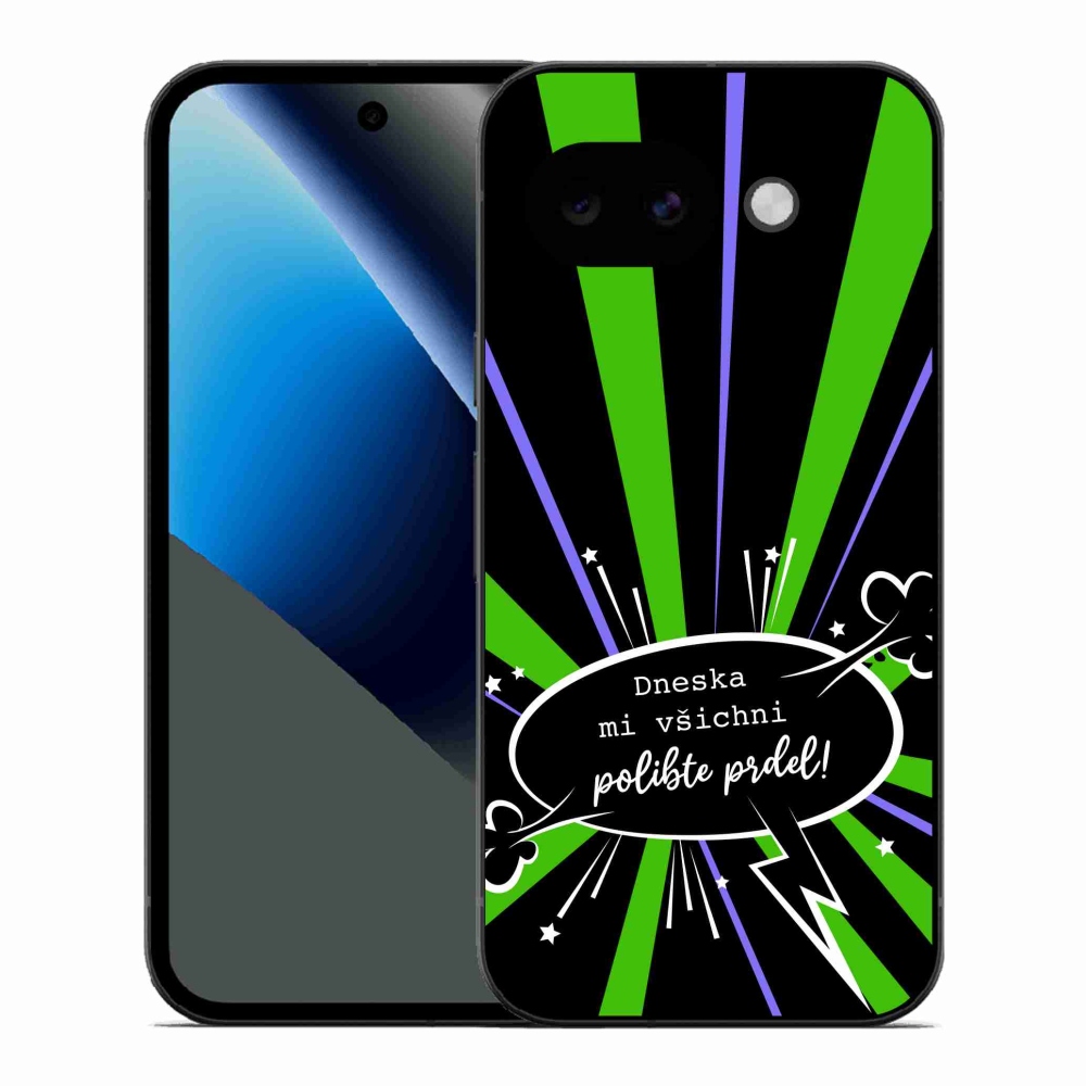 Gélový kryt mmCase na Google Pixel 10a - vtipný text 15 čierne pozadie