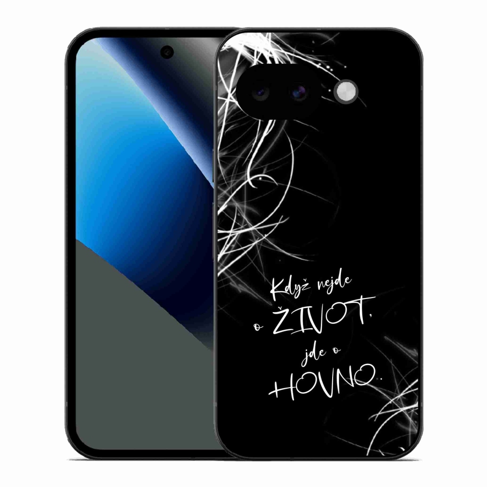 Gélový kryt mmCase na Google Pixel 10a - vtipný text 16 čierne pozadie