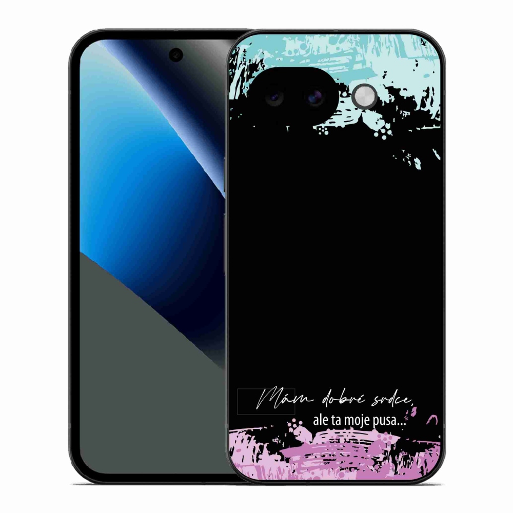 Gélový kryt mmCase na Google Pixel 10a - vtipný text 3 čierne pozadie