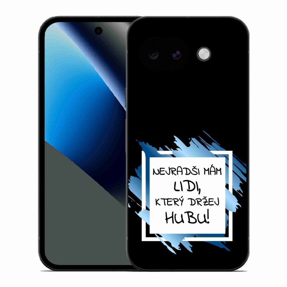 Gélový kryt mmCase na Google Pixel 10a - vtipný text 7 bieločierne pozadie