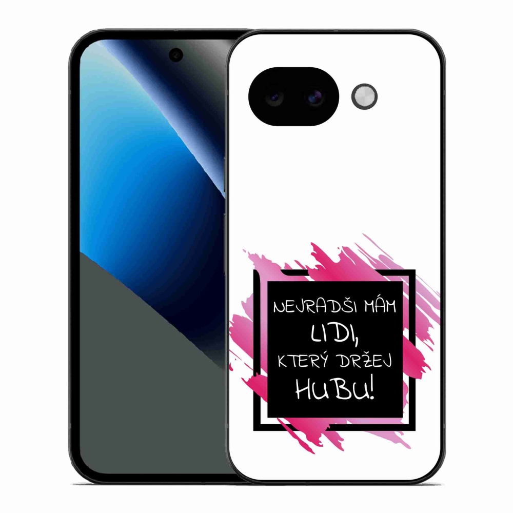 Gélový kryt mmCase na Google Pixel 10a - vtipný text 7 čiernobiele pozadie