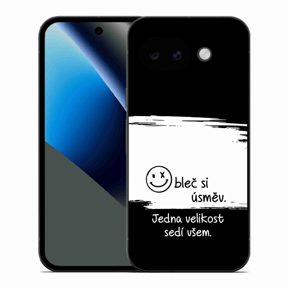 Gélový kryt mmCase na Google Pixel 10a - vtipný text 8 bieločierne pozadie