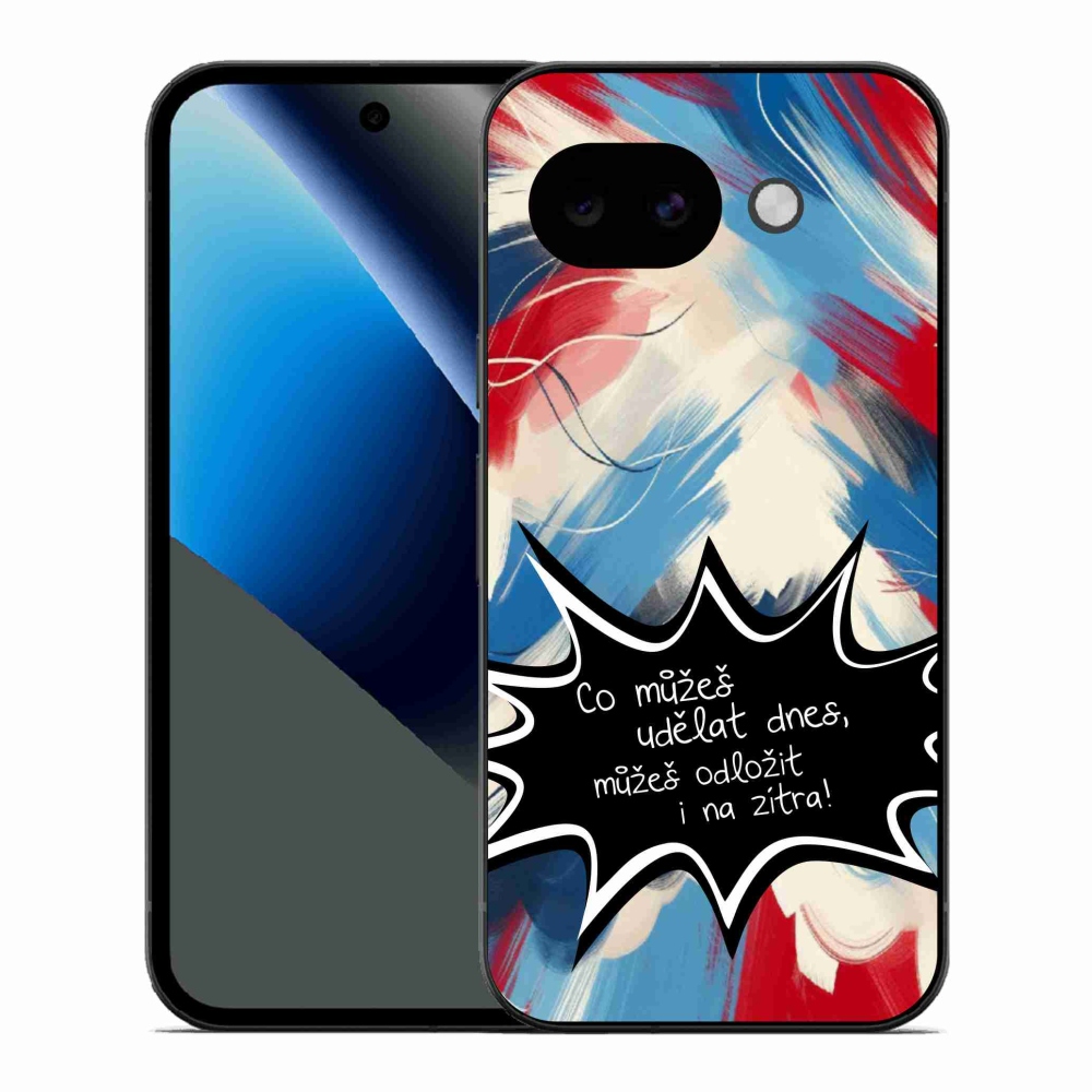 Gélový kryt mmCase na Google Pixel 10a - vtipný text 9 čierne pozadie