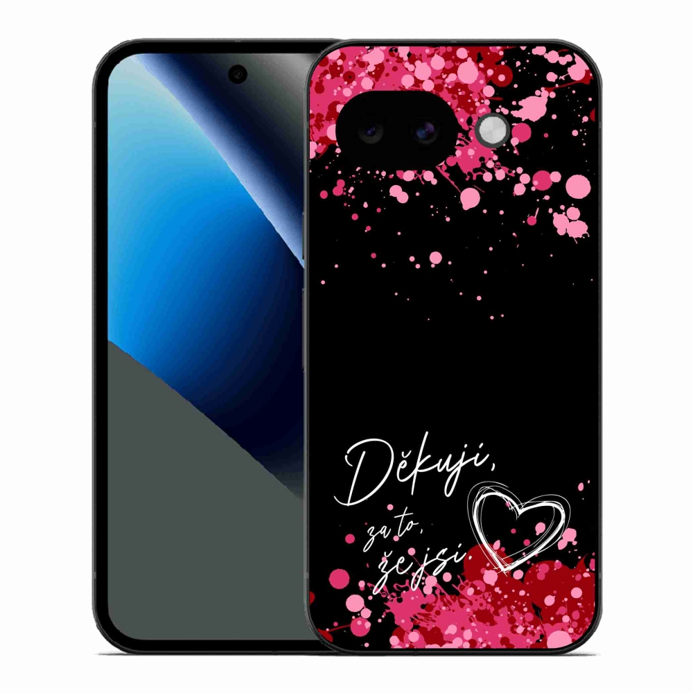 Gélový kryt mmCase na Google Pixel 10a - zamilovaný text 2 čierne pozadie