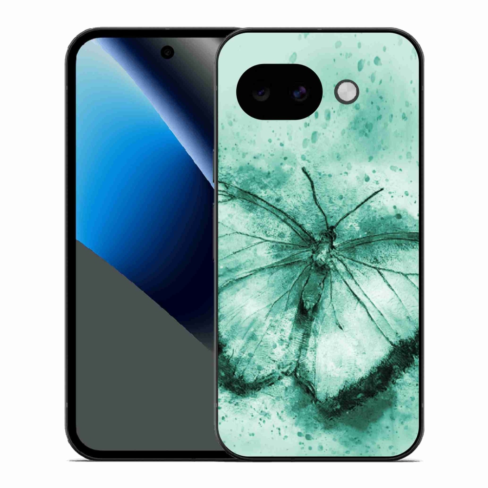 Gélový kryt mmCase na Google Pixel 10a - zelený motýľ