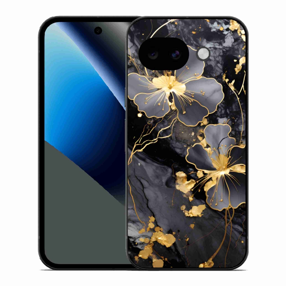 Gélový kryt mmCase na Google Pixel 10a - zlaté kvety
