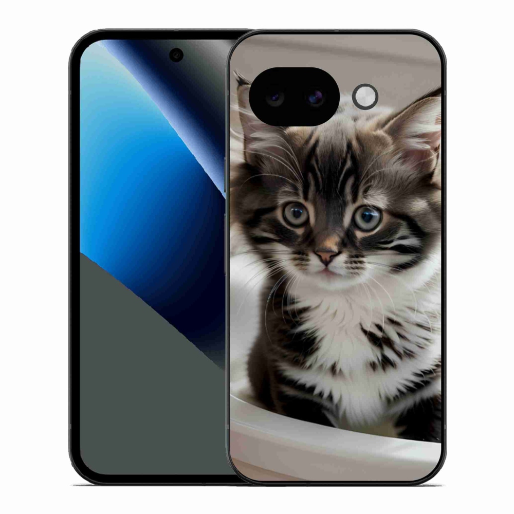 Gélový kryt mmCase na Google Pixel 10a - zvedavé mačiatko