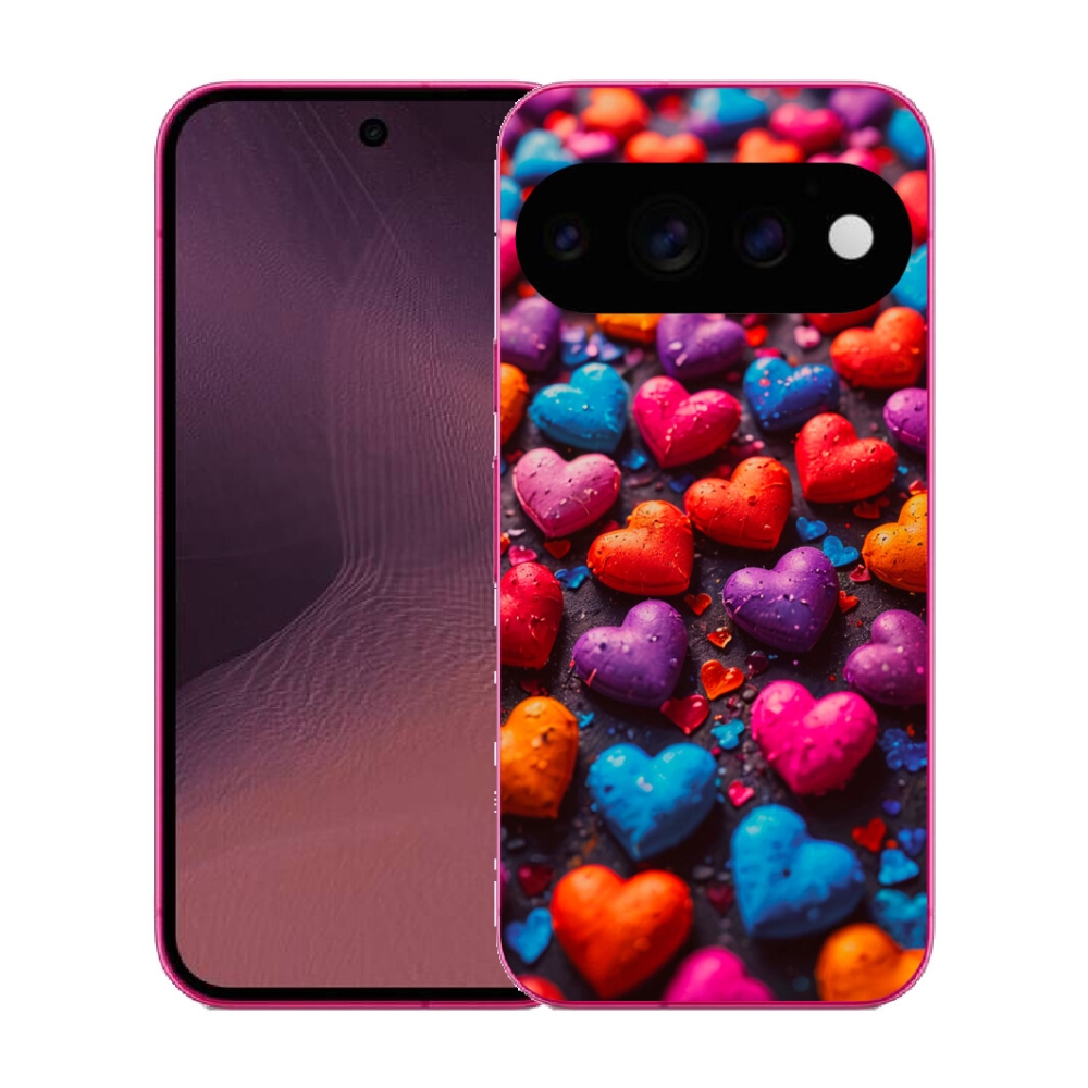 Gélový kryt mmCase na Google Pixel 11 - farebné srdcia