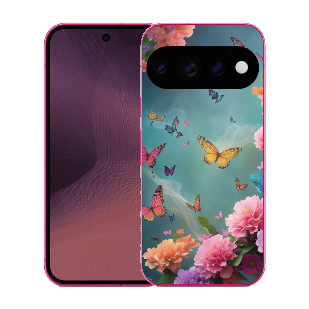 Gélový kryt mmCase na Google Pixel 11 - farebné kvety a motýle