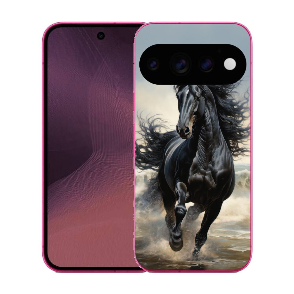 Gélový kryt mmCase na Google Pixel 11 - bežiaci čierny kôň