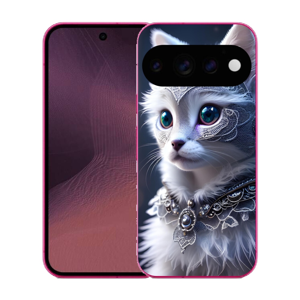 Gélový kryt mmCase na Google Pixel 11 - biela mačka