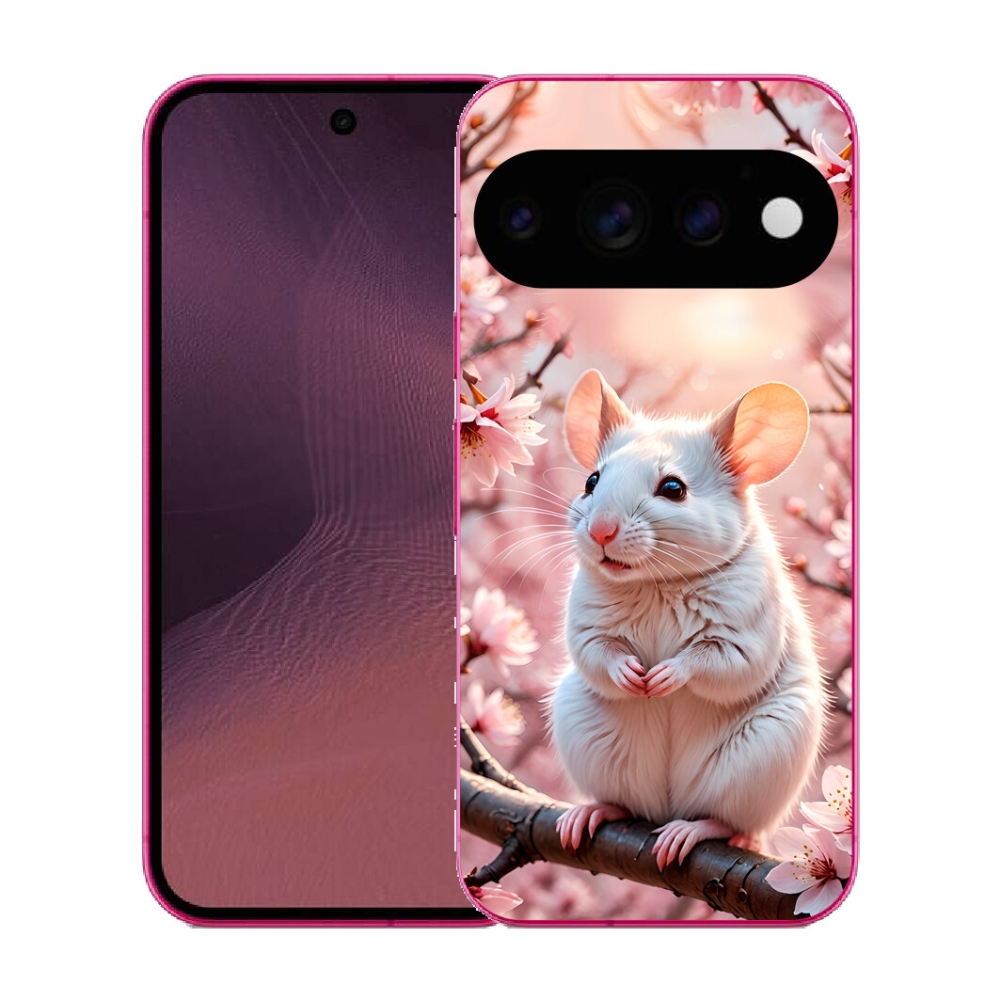 Gélový kryt mmCase na Google Pixel 11 - biela myš na vetve
