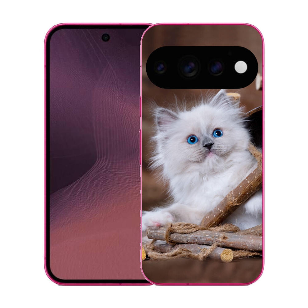 Gélový kryt mmCase na Google Pixel 11 - biele mačiatko