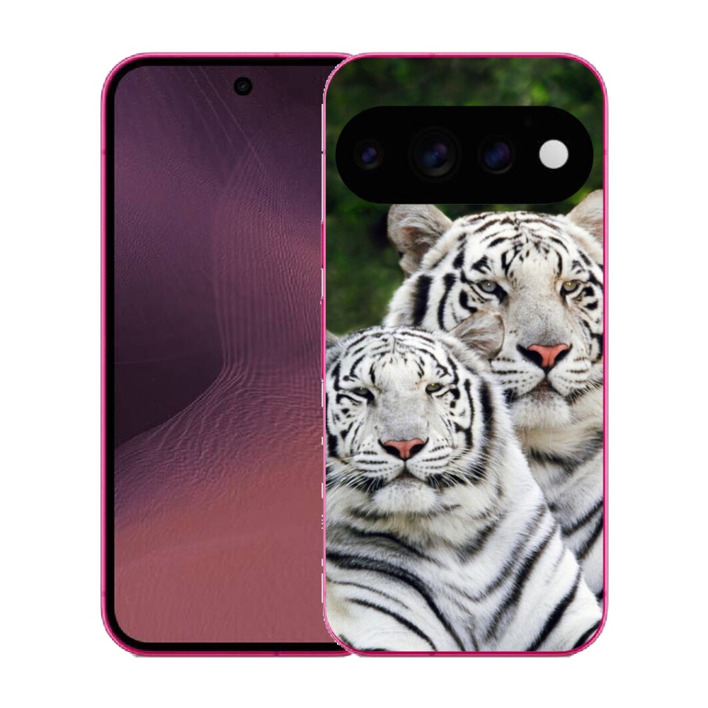 Gélový kryt mmCase na Google Pixel 11 - bieli tigre
