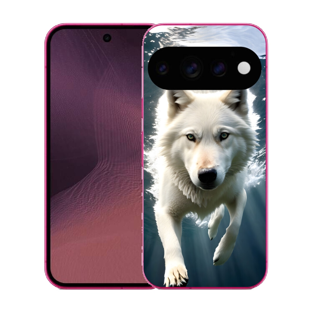 Gélový kryt mmCase na Google Pixel 11 - biely vlk