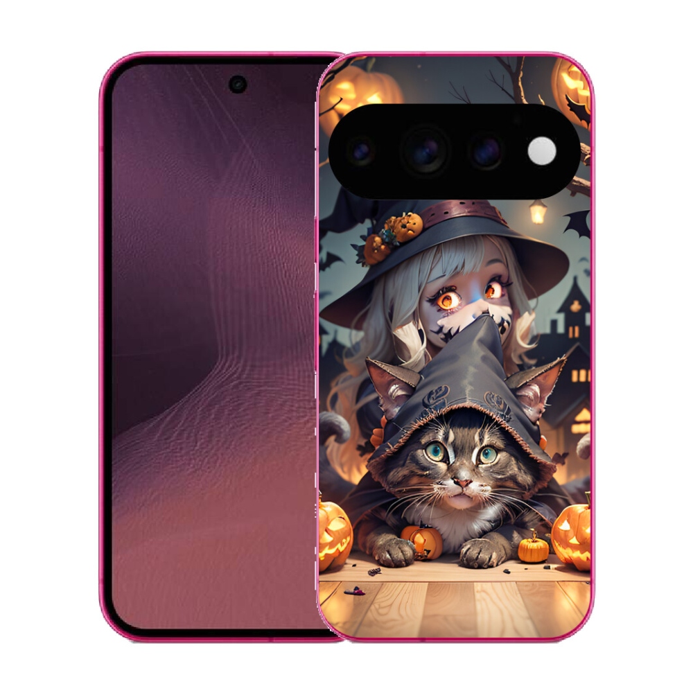 Gélový kryt mmCase na Google Pixel 11 - čarodejnica s mačkou