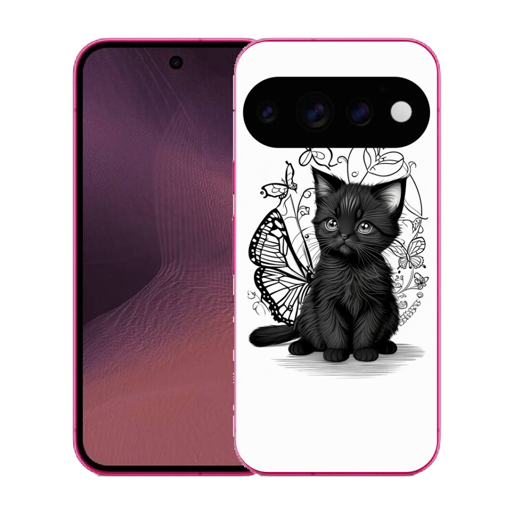 Gélový kryt mmCase na Google Pixel 11 - čierne mačiatko