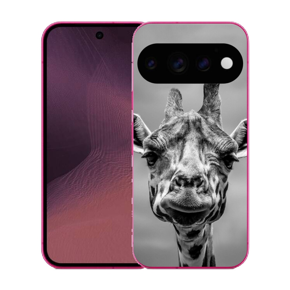 Gélový kryt mmCase na Google Pixel 11 - čiernobiela žirafa