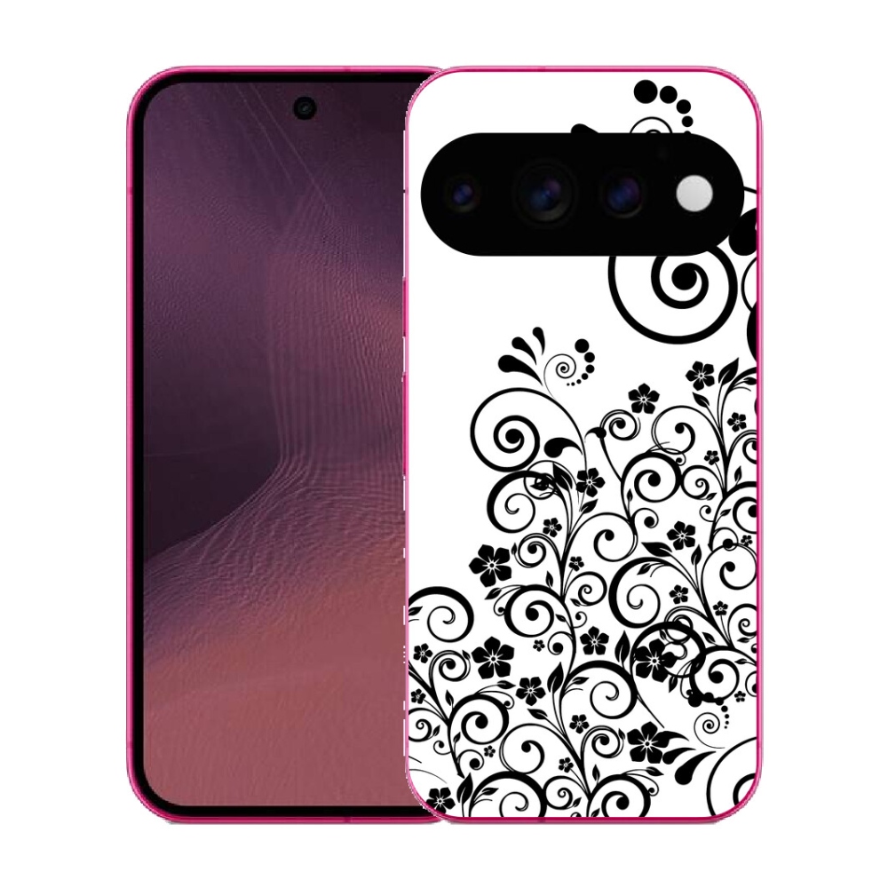 Gélový kryt mmCase na Google Pixel 11 - čiernobiele kvetinové vzory