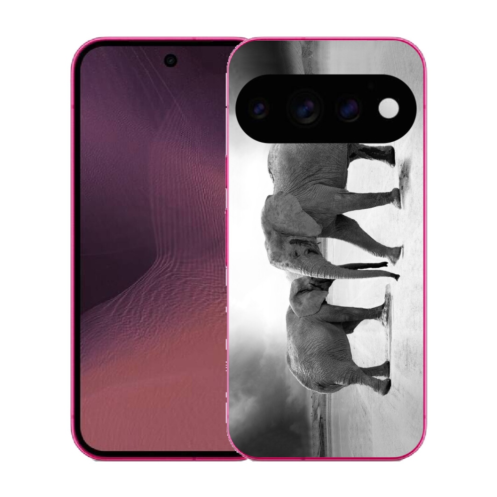 Gélový kryt mmCase na Google Pixel 11 - čiernobieli slony