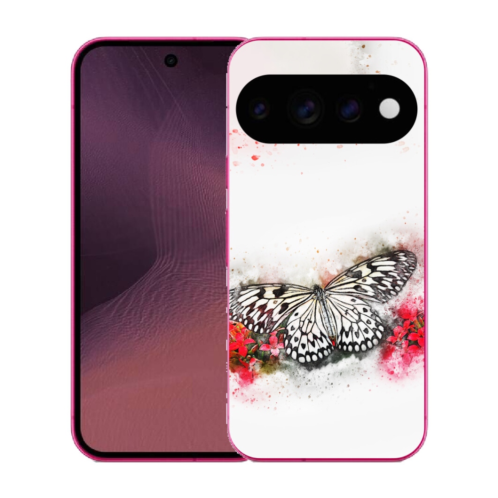Gélový kryt mmCase na Google Pixel 11 - čiernobiely motýľ