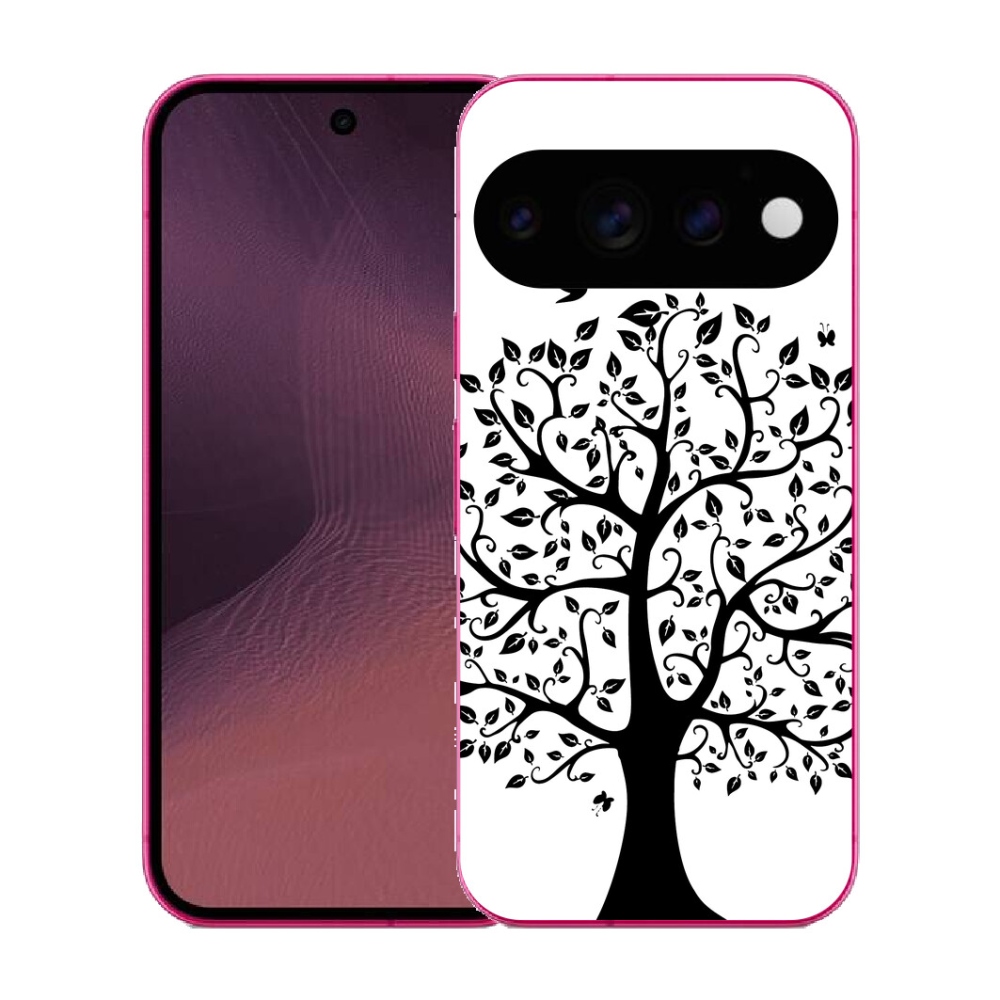 Gélový kryt mmCase na Google Pixel 11 - čiernobiely strom