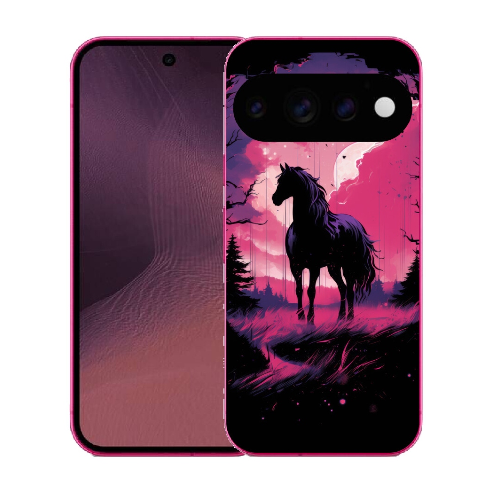 Gélový kryt mmCase na Google Pixel 11 - čierny kreslený kôň 1