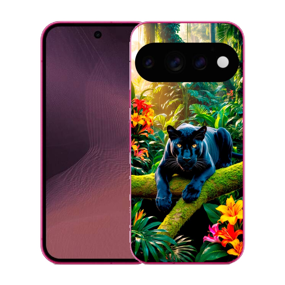 Gélový kryt mmCase na Google Pixel 11 - čierny panter v džungli