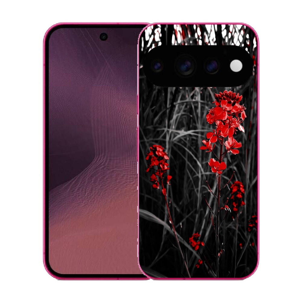 Gélový kryt mmCase na Google Pixel 11 - červená rastlina