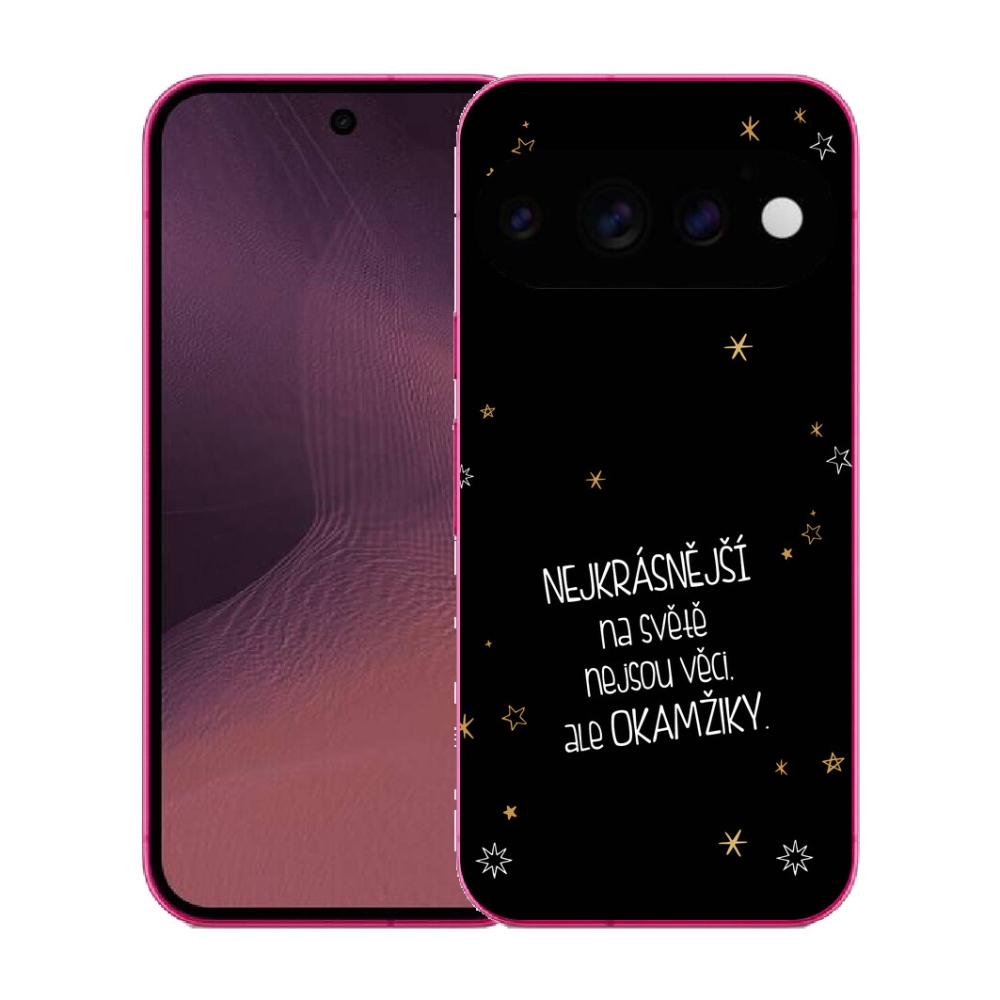 Gélový kryt mmCase na Google Pixel 11 - citát 4 čierne pozadie