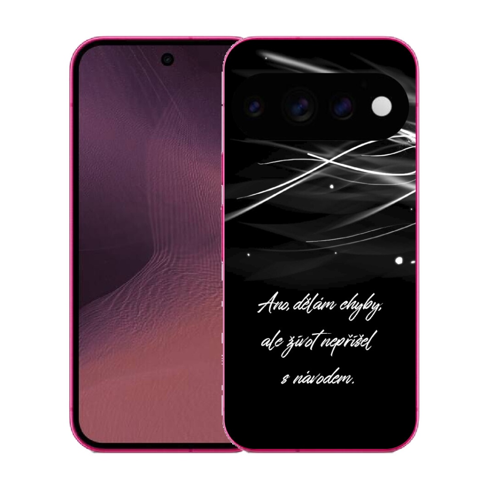 Gélový kryt mmCase na Google Pixel 11 - citát čierne pozadie