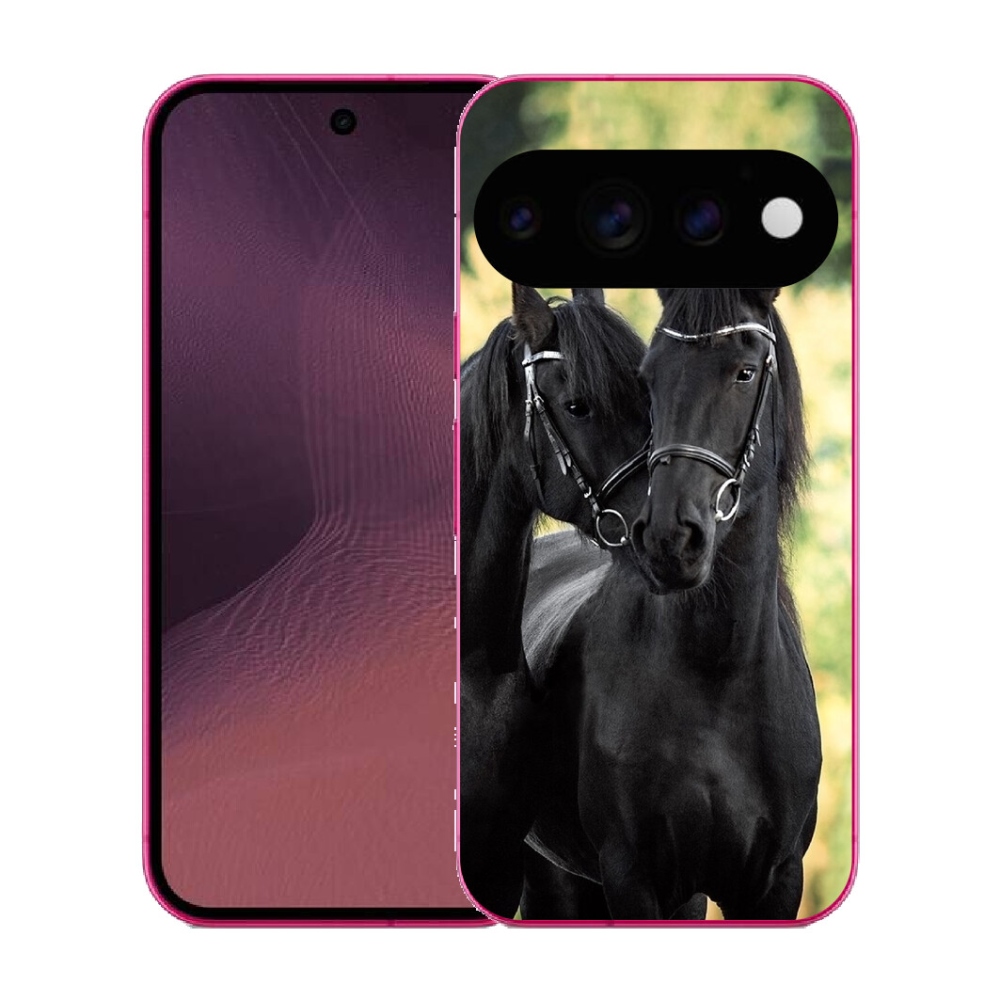 Gélový kryt mmCase na Google Pixel 11 - dva čierne kone