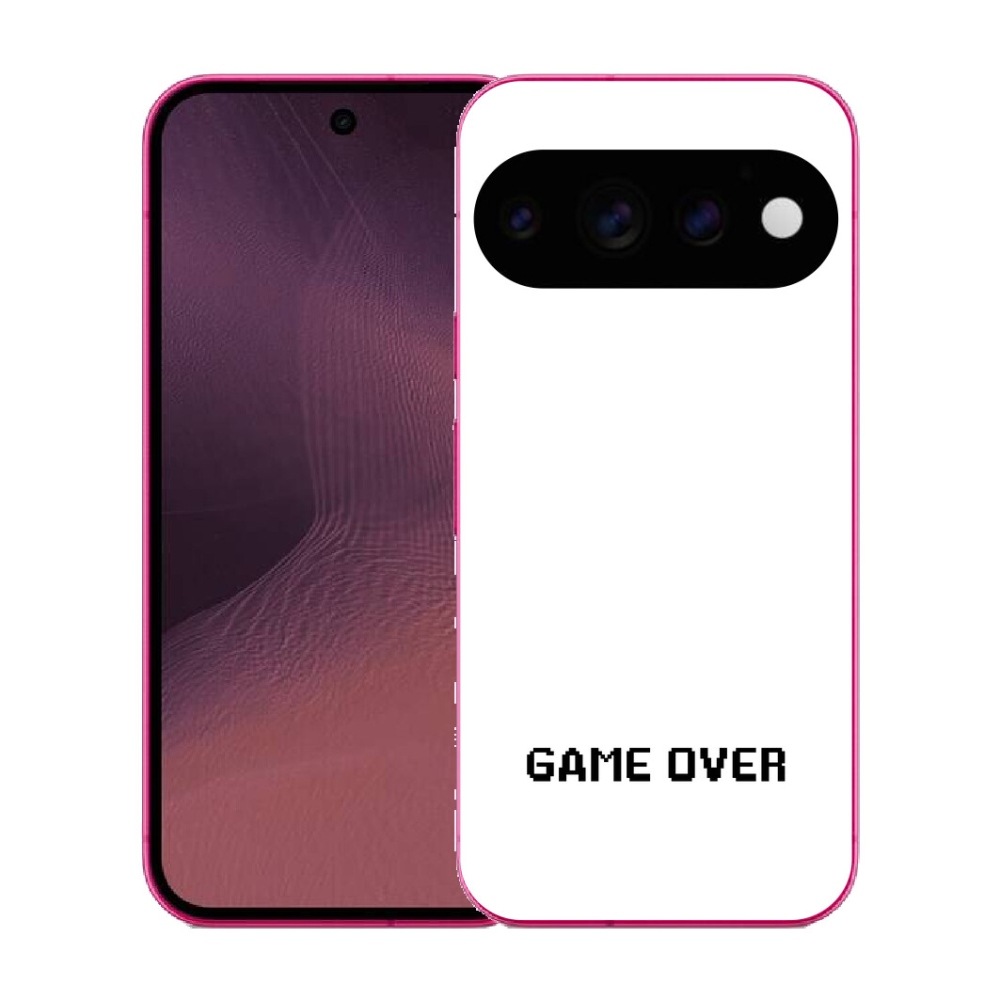 Gélový kryt mmCase na Google Pixel 11 - game over biele pozadie