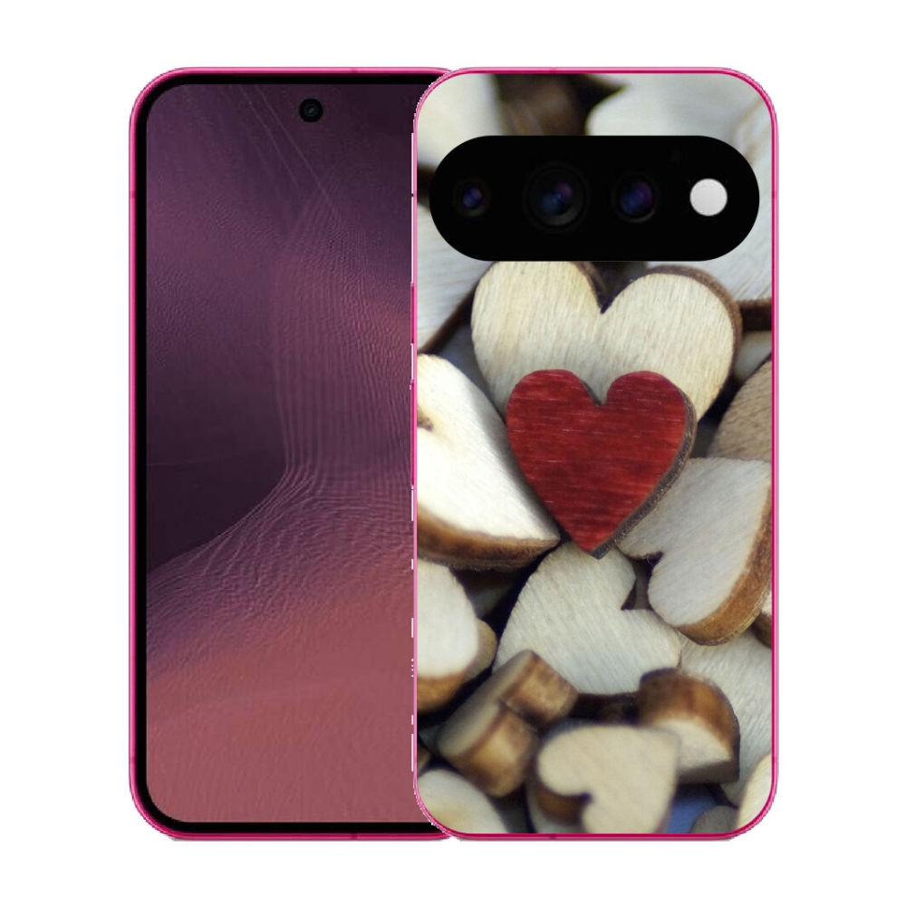 Gélový kryt mmCase na Google Pixel 11 - gravírované červené srdce