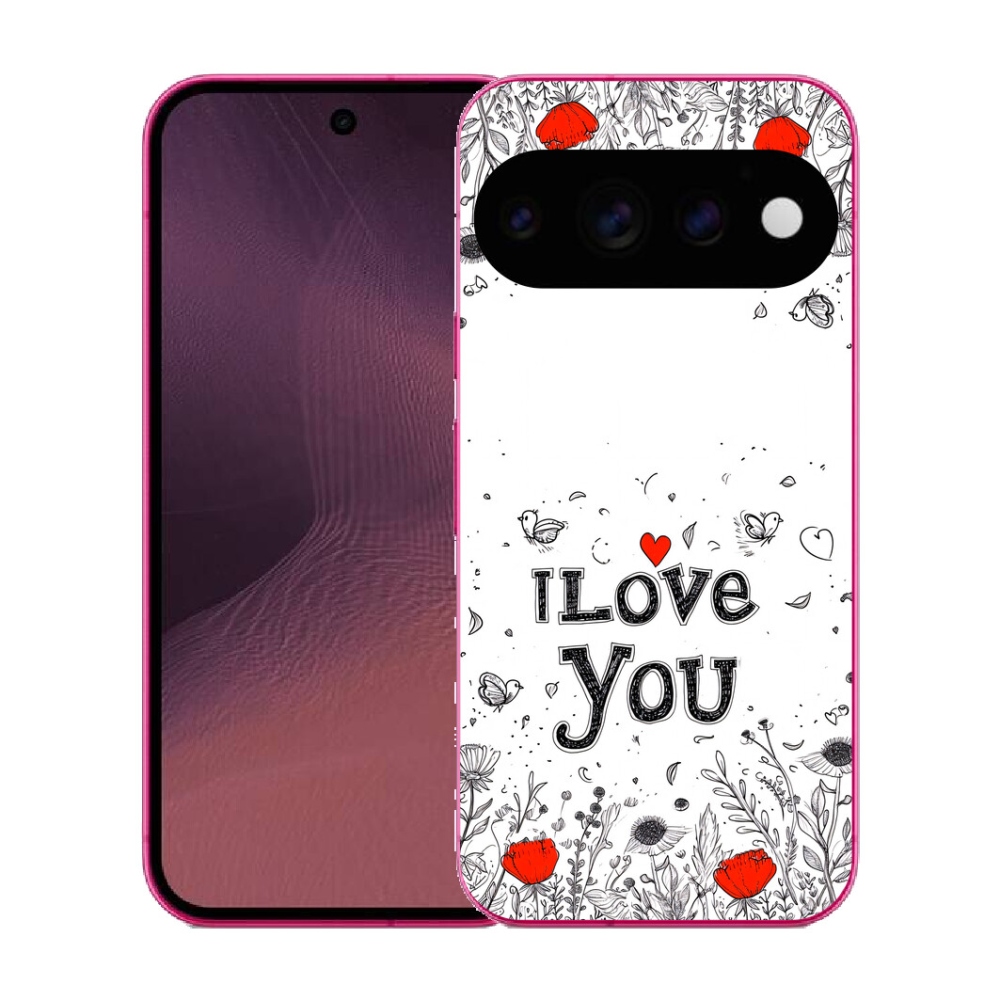 Gélový kryt mmCase na Google Pixel 11 - I love you biele pozadie