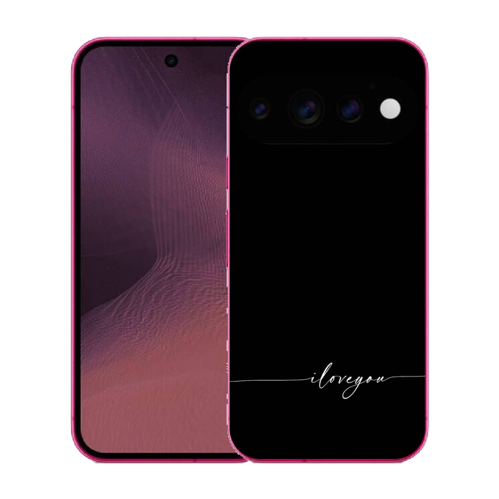 Gélový kryt mmCase na Google Pixel 11 - I love you čierne pozadie