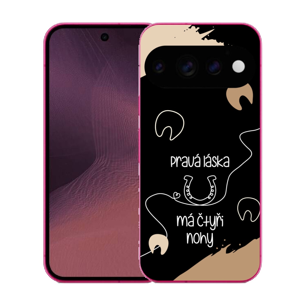 Gélový kryt mmCase na Google Pixel 11 - konský motív čierne pozadie