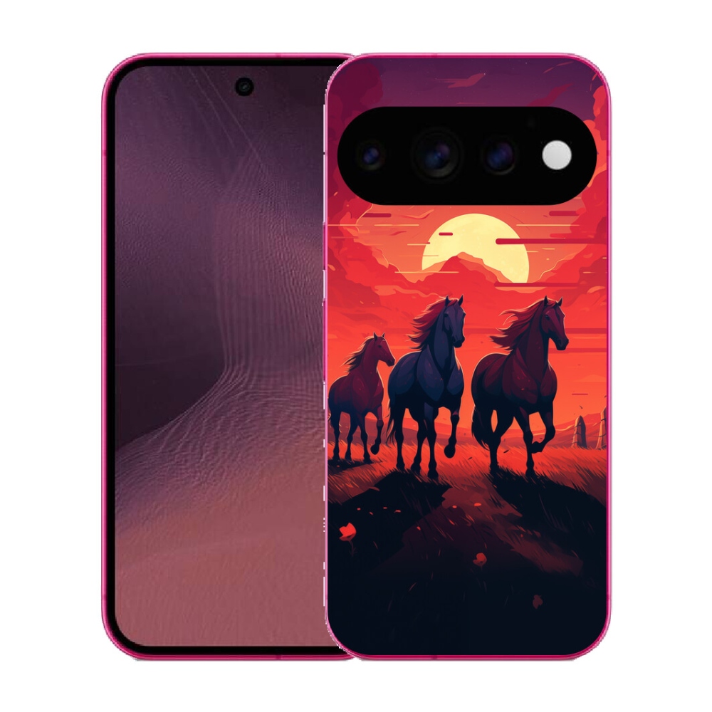 Gélový kryt mmCase na Google Pixel 11 - kone a západ slnka