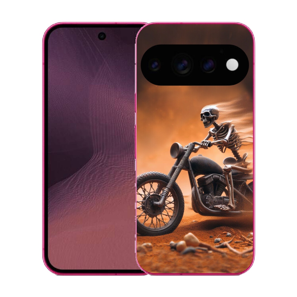 Gélový kryt mmCase na Google Pixel 11 - kostra na motorke