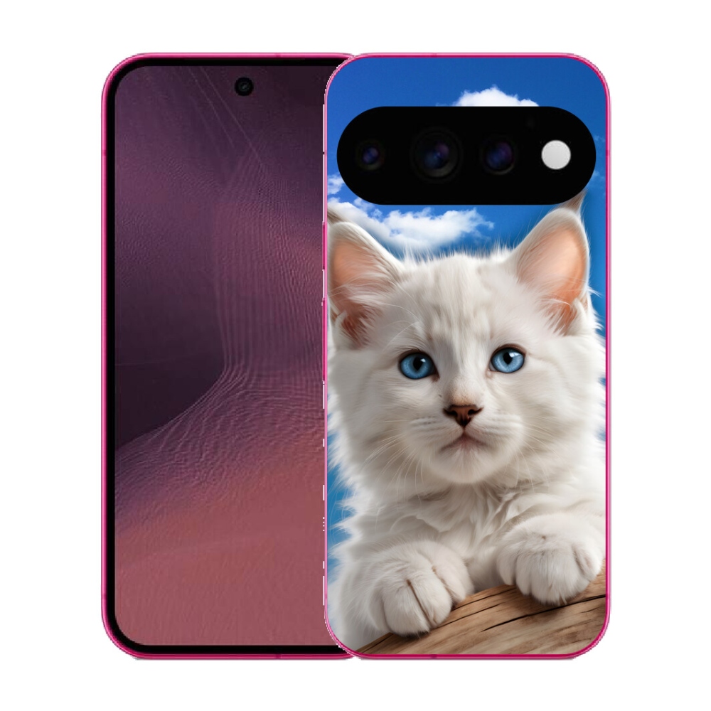 Gélový kryt mmCase na Google Pixel 11 - mačiatko a oblaky