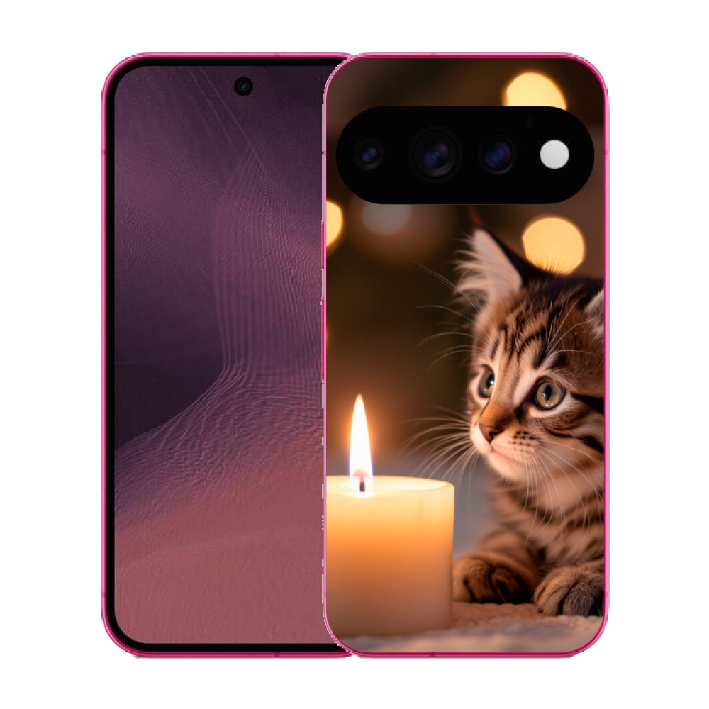 Gélový kryt mmCase na Google Pixel 11 - mačiatko a sviečka