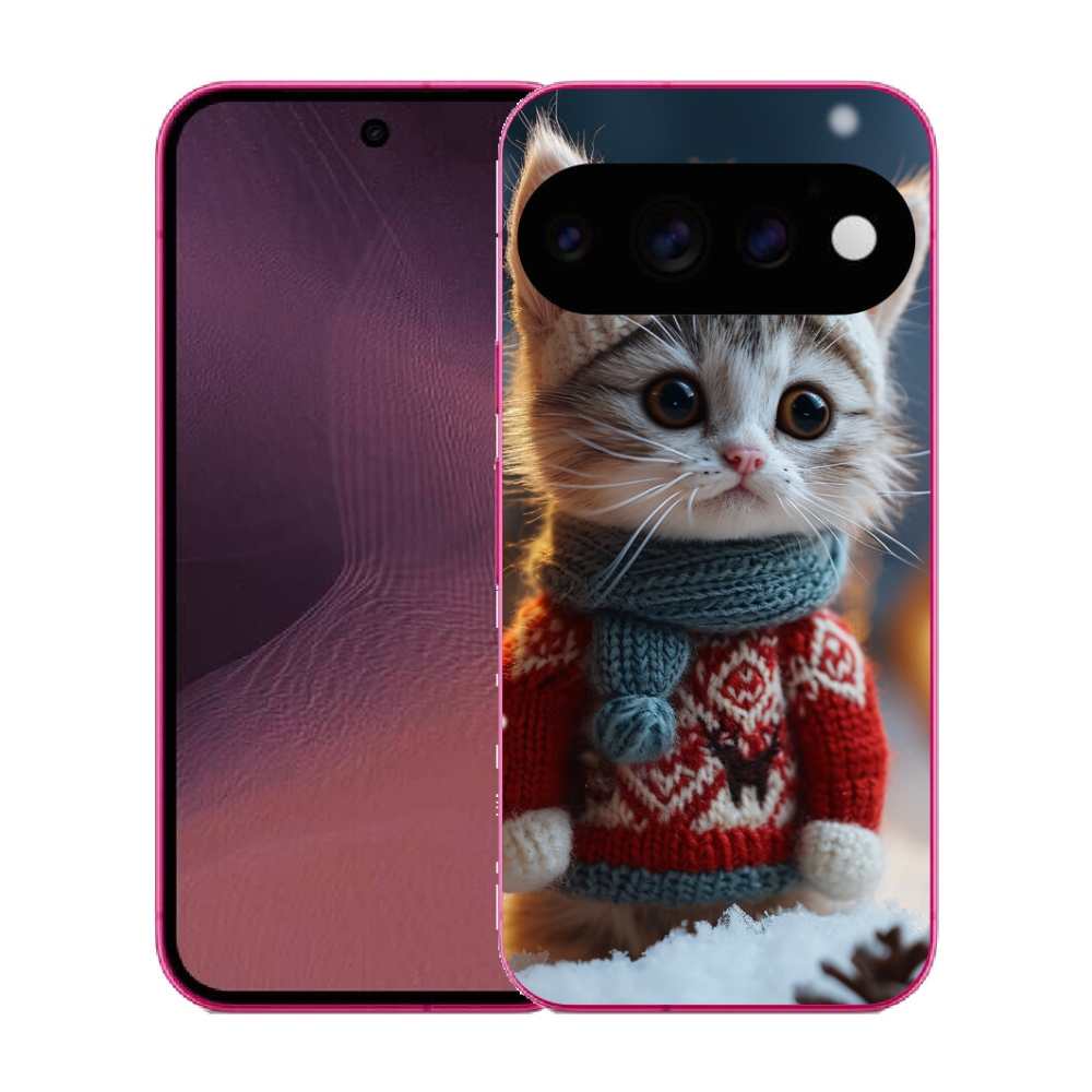 Gélový kryt mmCase na Google Pixel 11 - mačiatko vo svetri