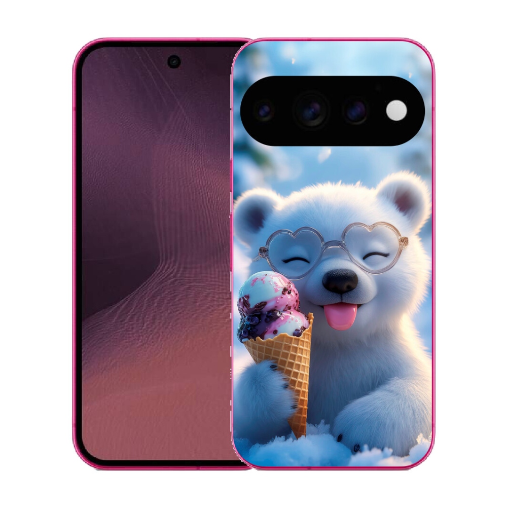Gélový kryt mmCase na Google Pixel 11 - medvedík so zmrzlinou