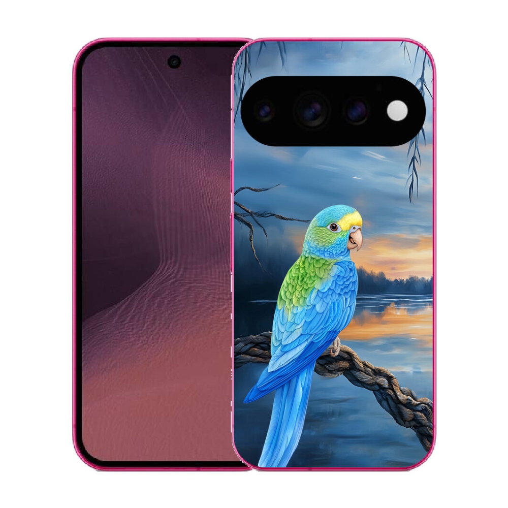 Gélový kryt mmCase na Google Pixel 11 - modrý papagáj